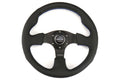 NRG Reinforced Steering Wheel 320mm Black w/ Blue Stitch - Universal