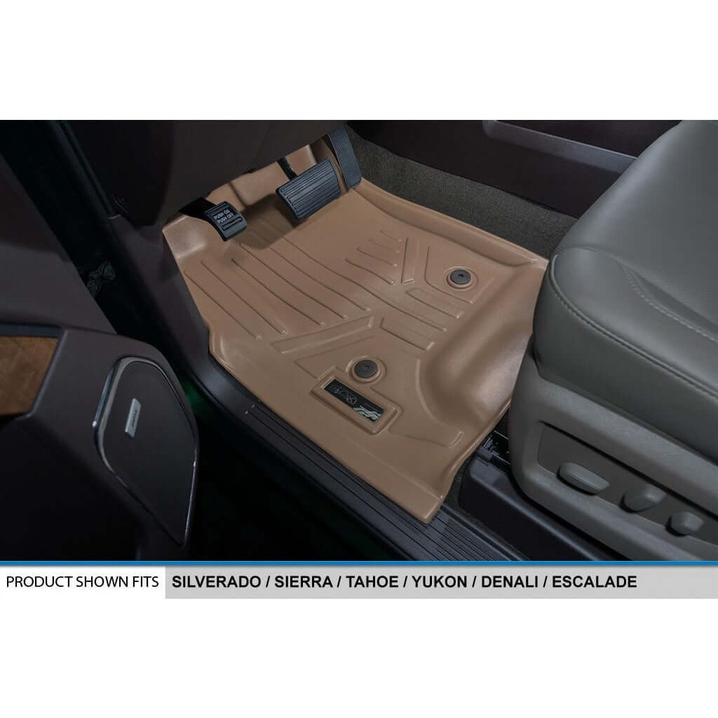 SMARTLINER Floor Liners for Double Cab 2014-2018 Silverado/Sierra 1500 - 2015-2021 2500/3500 HD