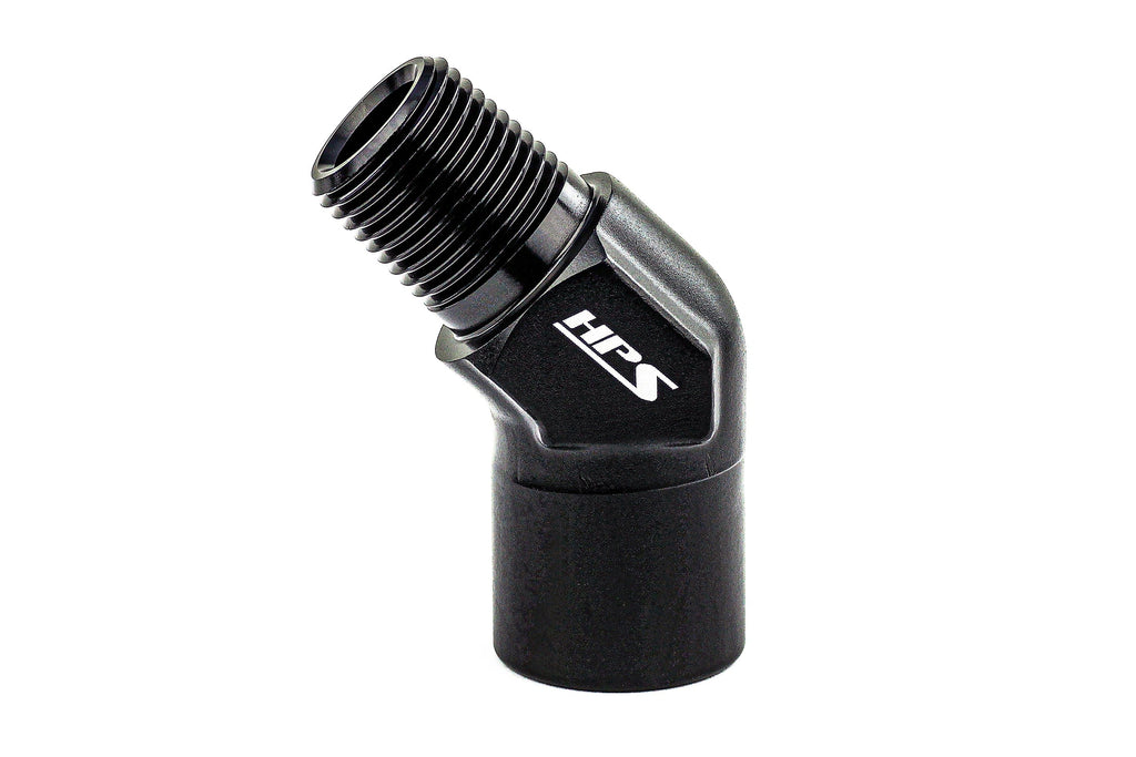 HPS Performance NPT Male To NPT Female Adapter, Aluminum, Black