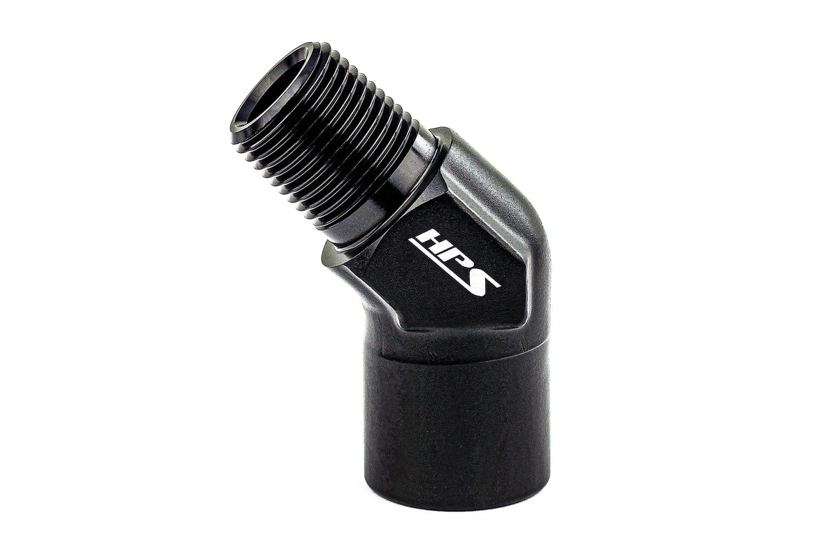 HPS Performance NPT Male To NPT Female Adapter, Aluminum, Black