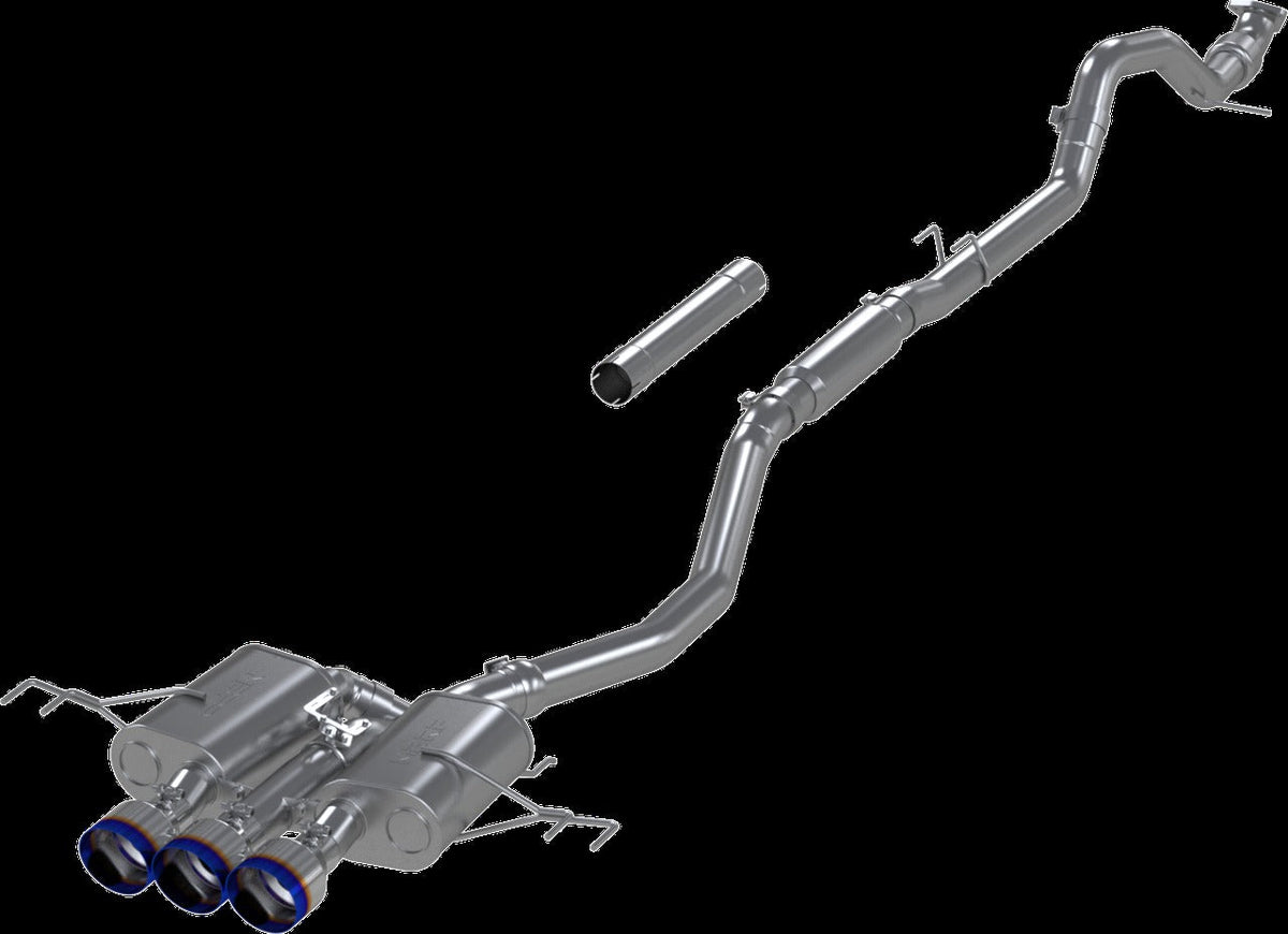 MBRP T304 Stainless Steel 3in Cat-Back - Triple Center Outlet with Burnt End Tips - 2023-2024 Honda Civic Type R