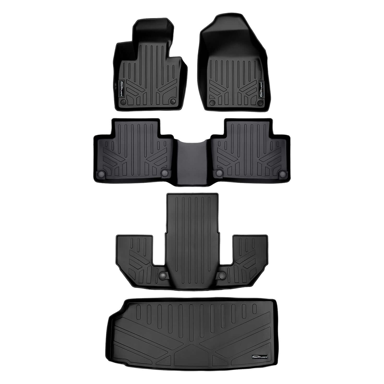 SMARTLINER Floor Liners for 2020-2026 Volvo XC90 (7 Passenger Models. No Plug-in Hybrid Models)