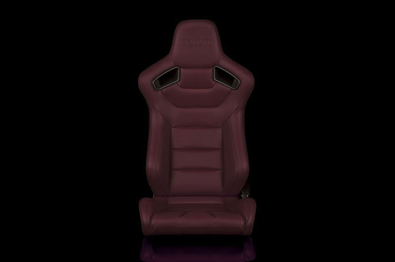 Braum Elite Series Sport Seats - Maroon Leatherette Pair - Universal