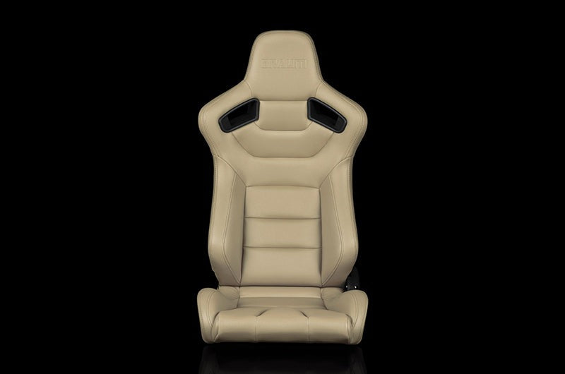 Braum Elite Series Sport Seats - Beige Leatherette Pair - Universal