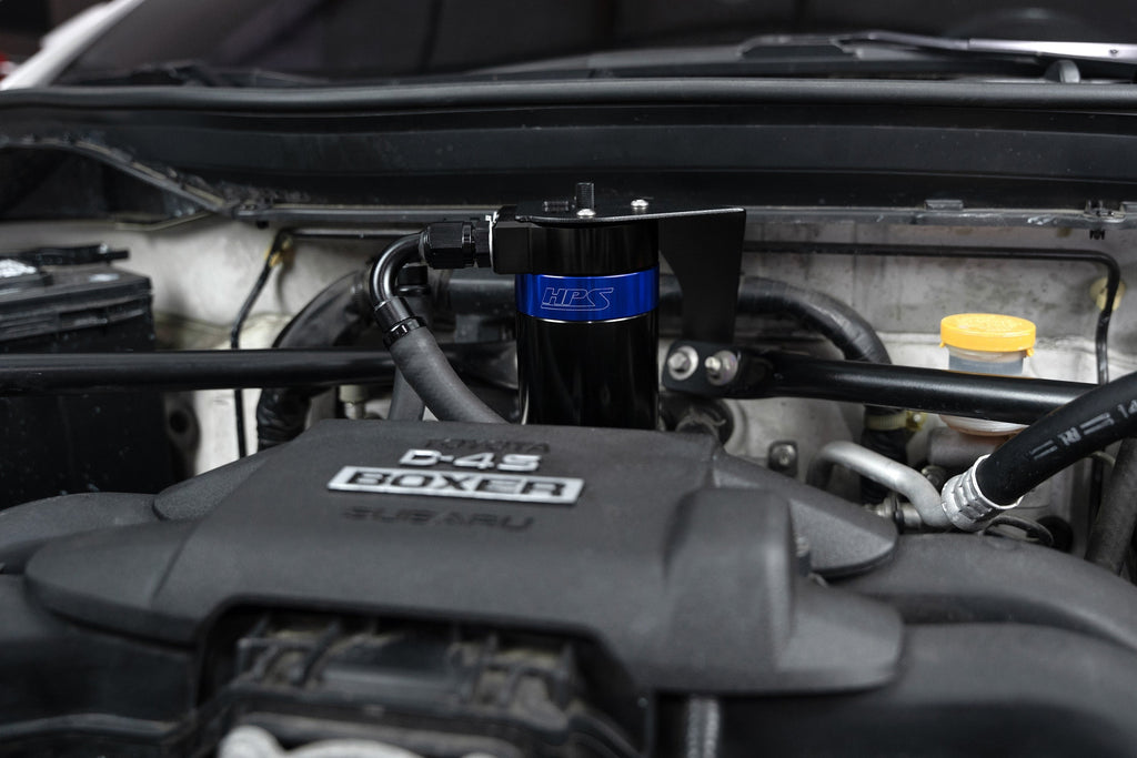 HPS Performance Aluminum Oil Catch Can Kit 2013-2020 Subaru BRZ 2.0L FA20D, Blue, 860-030BL