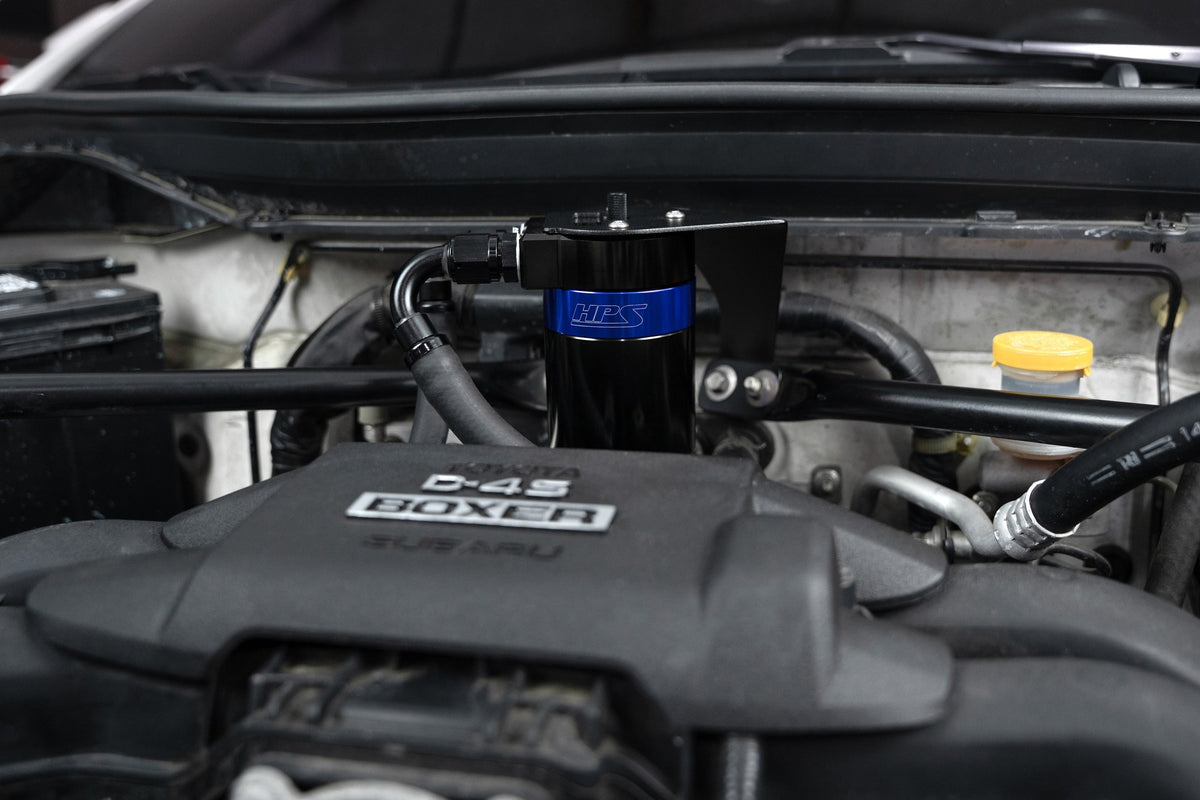 HPS Performance Aluminum Oil Catch Can Kit 2013-2020 Subaru BRZ 2.0L FA20D, Blue, 860-030BL
