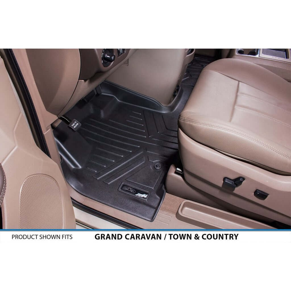 Smart TrimTM Floor Liners For 2013-2020 Dodge Grand Caravan (2nd Row Bucket) and no Super Console