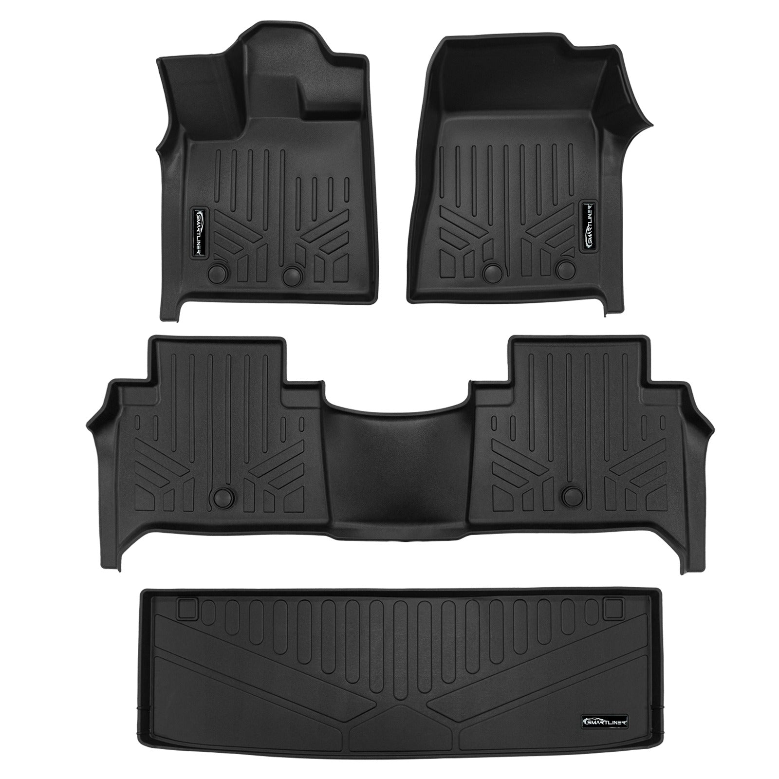 SMARTLINER Floor Liners for 2025-2026 Infiniti QX80/2025 Nissan Armada Without Bucket Seats & Center Console Only