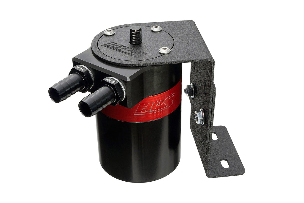 HPS Performance Aluminum Oil Catch Can Kit with Barb Adapters and Rubber Hoses