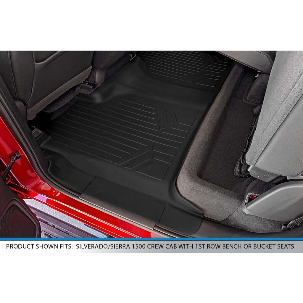 SmartCoverageTM Floor Liners For 2019-2026 1500 Silverado/Sierra Crew Cab 2019-2024 Crew Cab