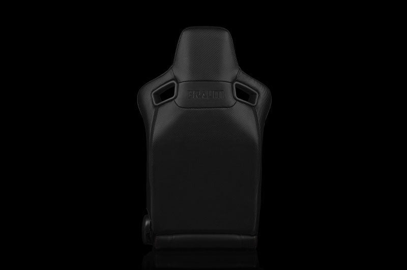 Braum Elite-X Series Sport Seats (Pair) - Black Leatherette (Red Stitching) - Universal