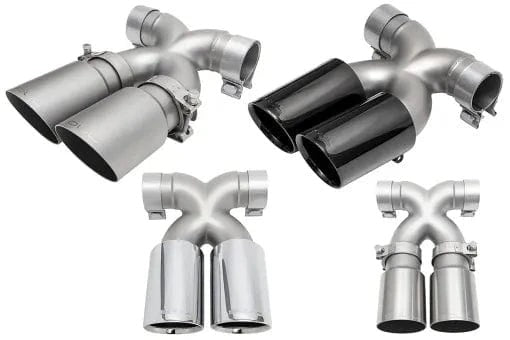 Porsche 987.1 Cayman / Boxster Bolt-On X-Pipe With Tips - Chrome Double Wall
