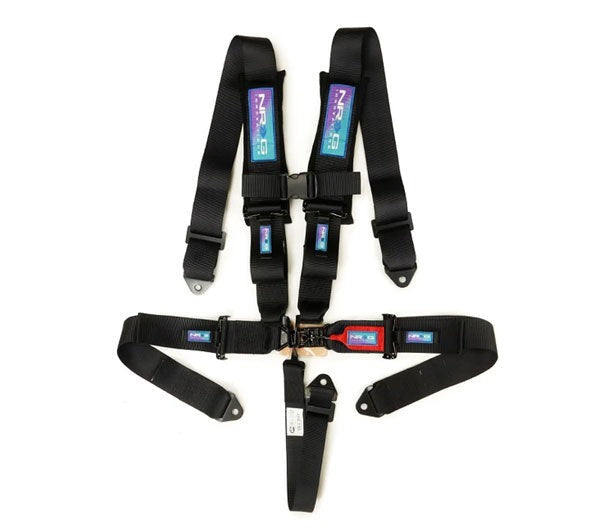 NRG Innovations SFI 16.1 5pt 3" Seat Belt Harness with Pads / Latch Link (Black 12/22) - Universal