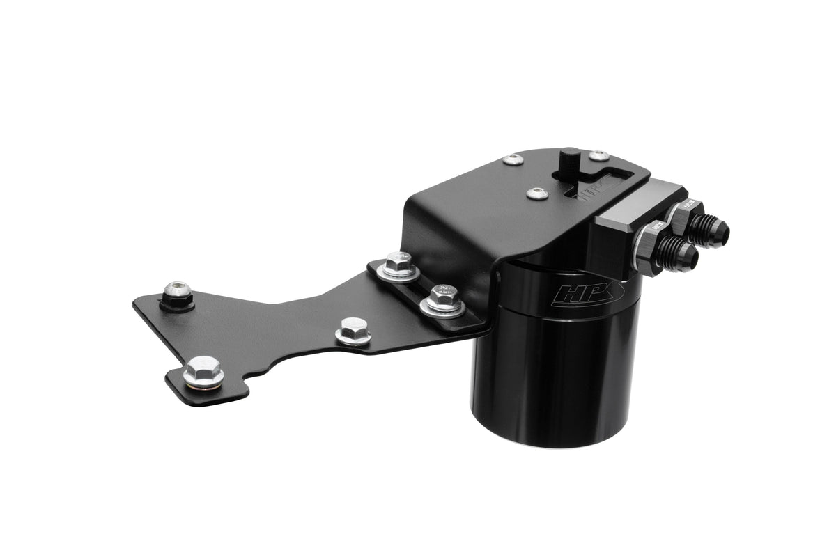 HPS Performance Aluminum Oil Catch Can Kit 2010-2015 Lexus IS250 C 2.5L V6, Black, 860-025WB