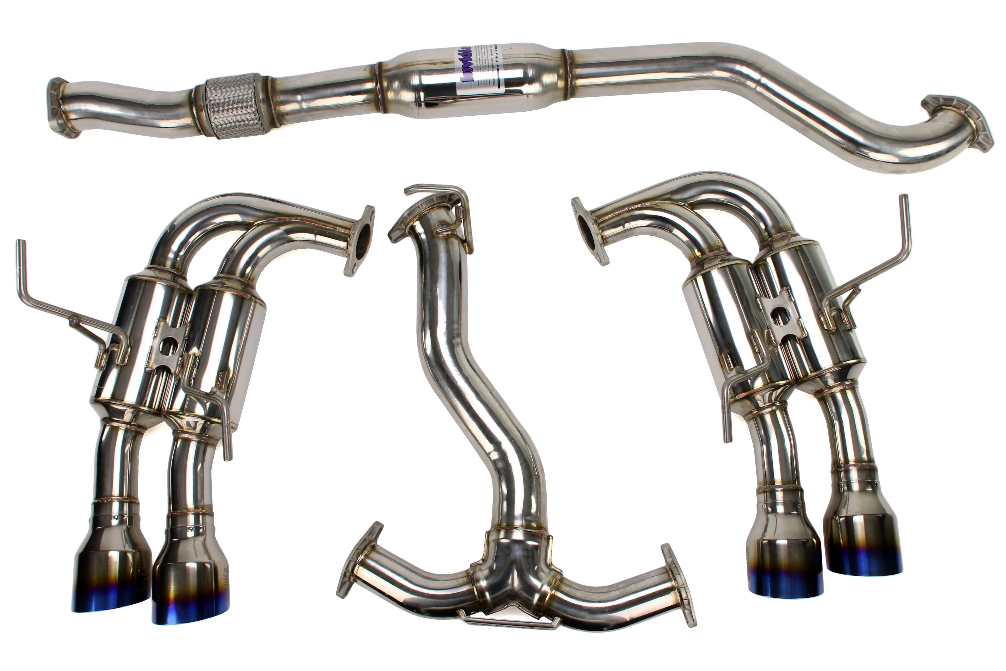 Invidia R400 Gemini Single Layer Cat Back Exhaust w/ Titanium Burnt Tips - 2015-2021 Subaru WRX / STI