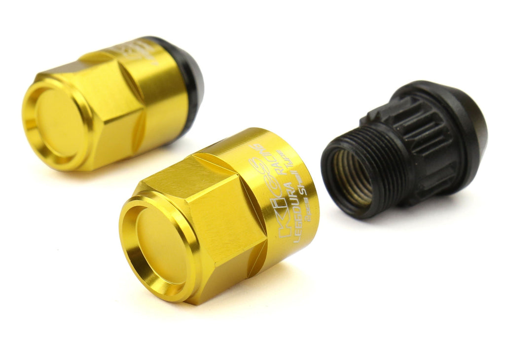 Project Kics Leggdura Racing Shell Type Lug Nut Set 35mm Closed-End Look 12X1.25 Gold - Universal