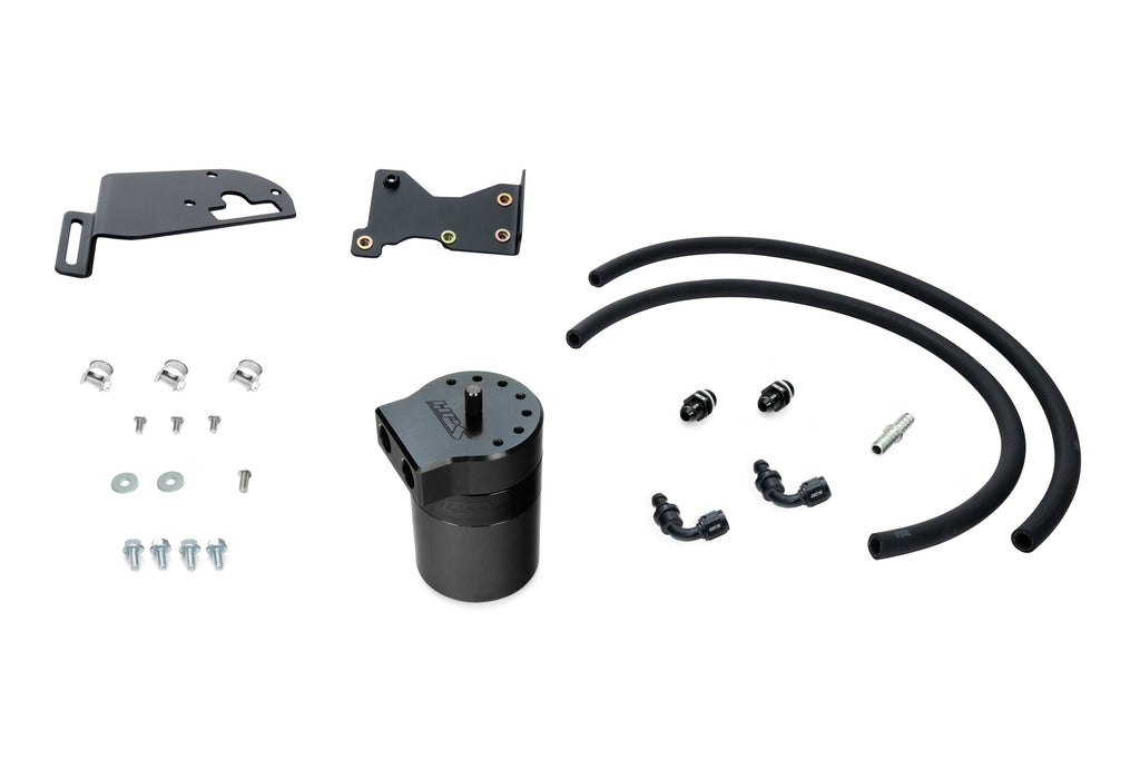 HPS Performance Aluminum Oil Catch Can Kit 2010-2015 Lexus IS250 C 2.5L V6, Black, 860-025WB