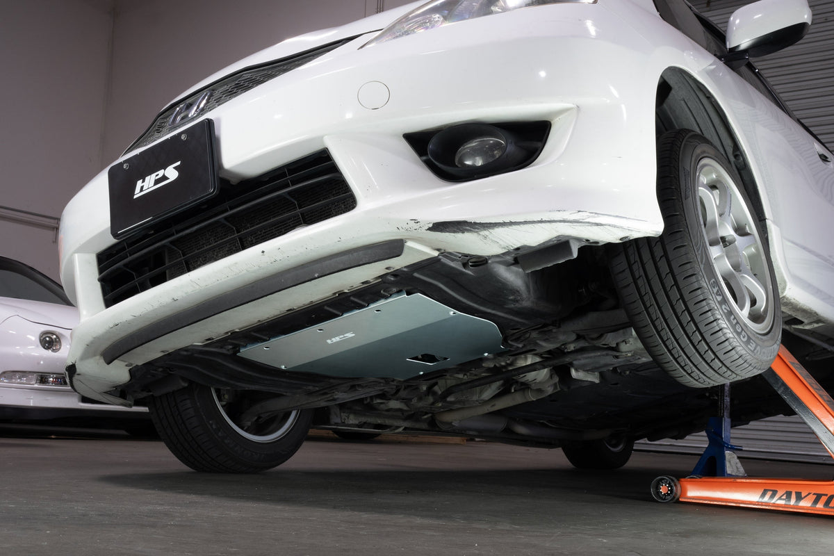 HPS Performance Aluminum Front Under Tray Skid Plate 2009-2013 Honda Fit 1.5L, SP-105