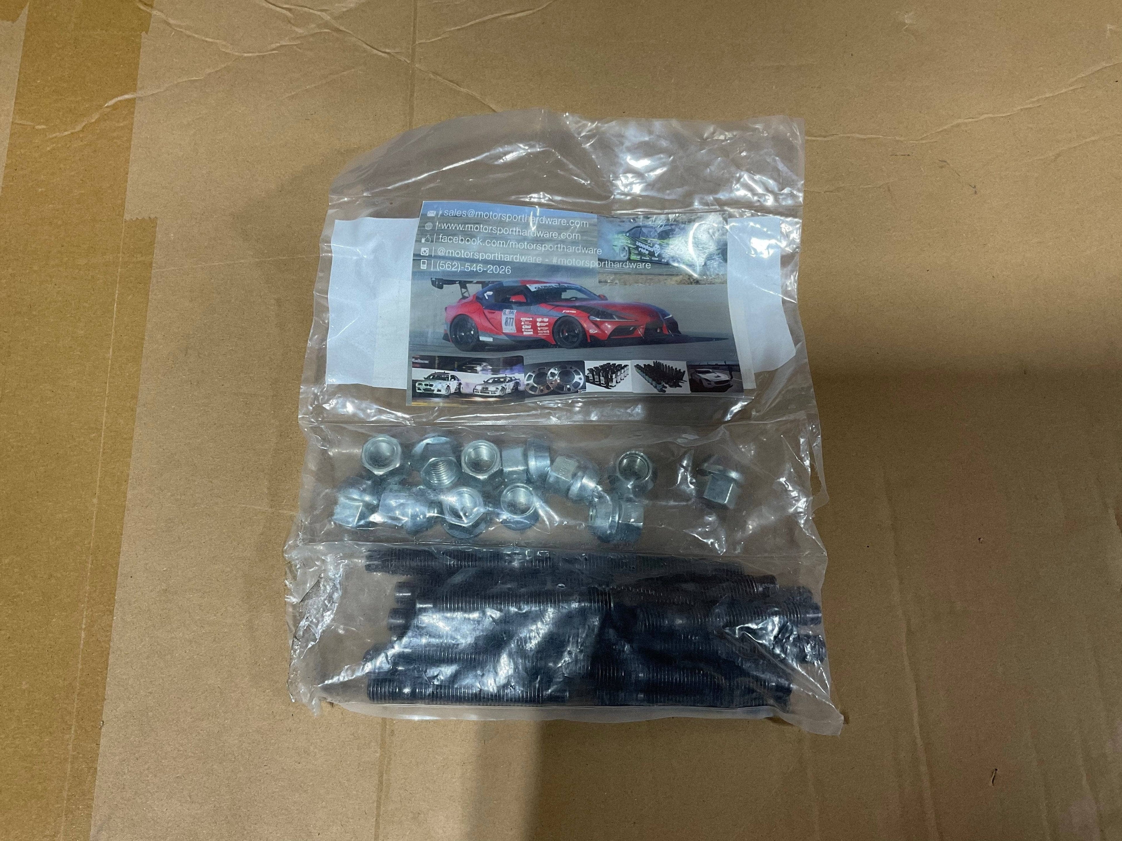 OPEN BOX - Motorsport Hardware 12×1.5 78mm Black Bullet Nose Stud Kit