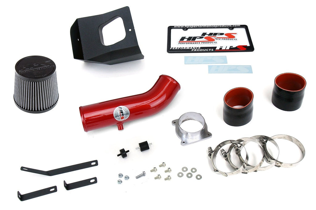 HPS Performance Shortram Air Intake Kit 2003-2006 Nissan 350Z 3.5L V6, Includes Heat Shield, Red