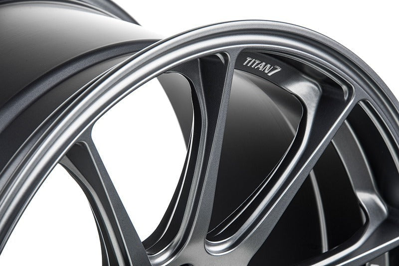 Titan 7 T-R10 Satin Titanium 18x9.5 +40 5x100 (Single Wheel) - 2013-2024 Subaru BRZ / Scion FR-S / Toyota GR86 / 2014-2018 Subaru Forester