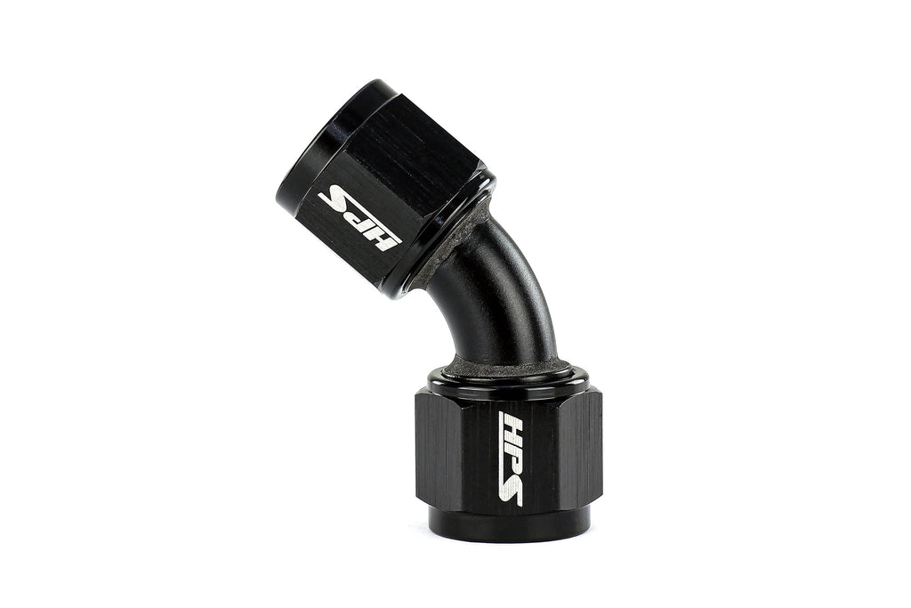 HPS Performance AN Female to Female Swivel Coupling Adapter, Aluminum, Black