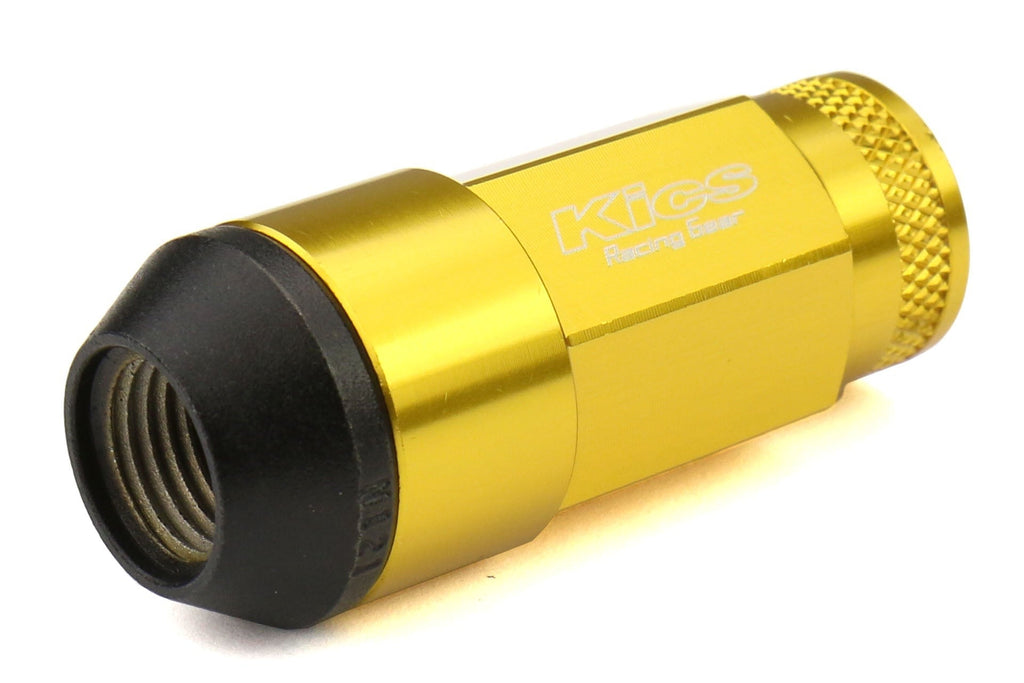 Project Kics Leggdura Racing Shell Type Lug Nut Set 53mm Open-End Look 12X1.25 Gold - Universal