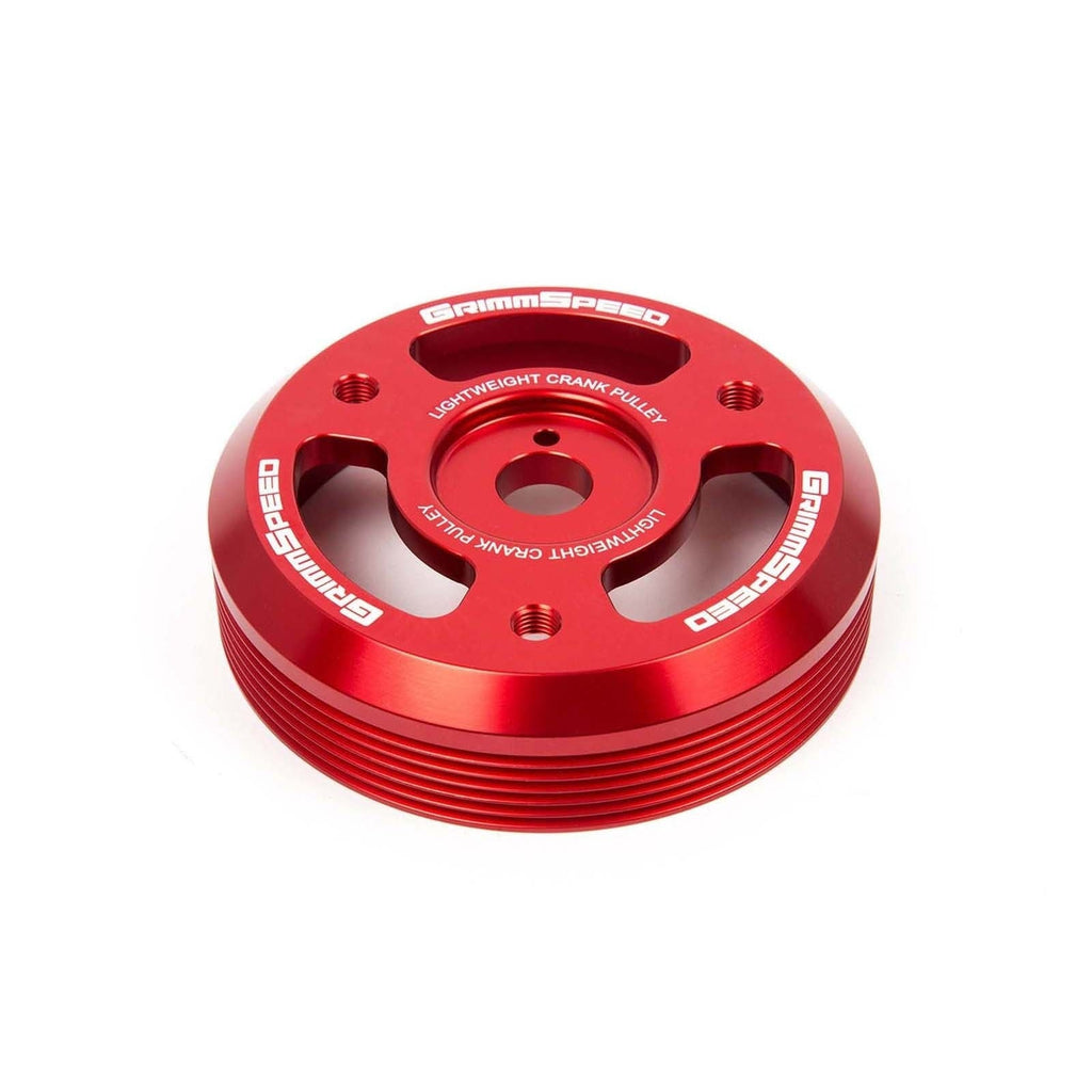 GrimmSpeed Lightweight Crank Pulley Red - Subaru Models (inc. BRZ 2013+ / WRX 2015 - 2018)