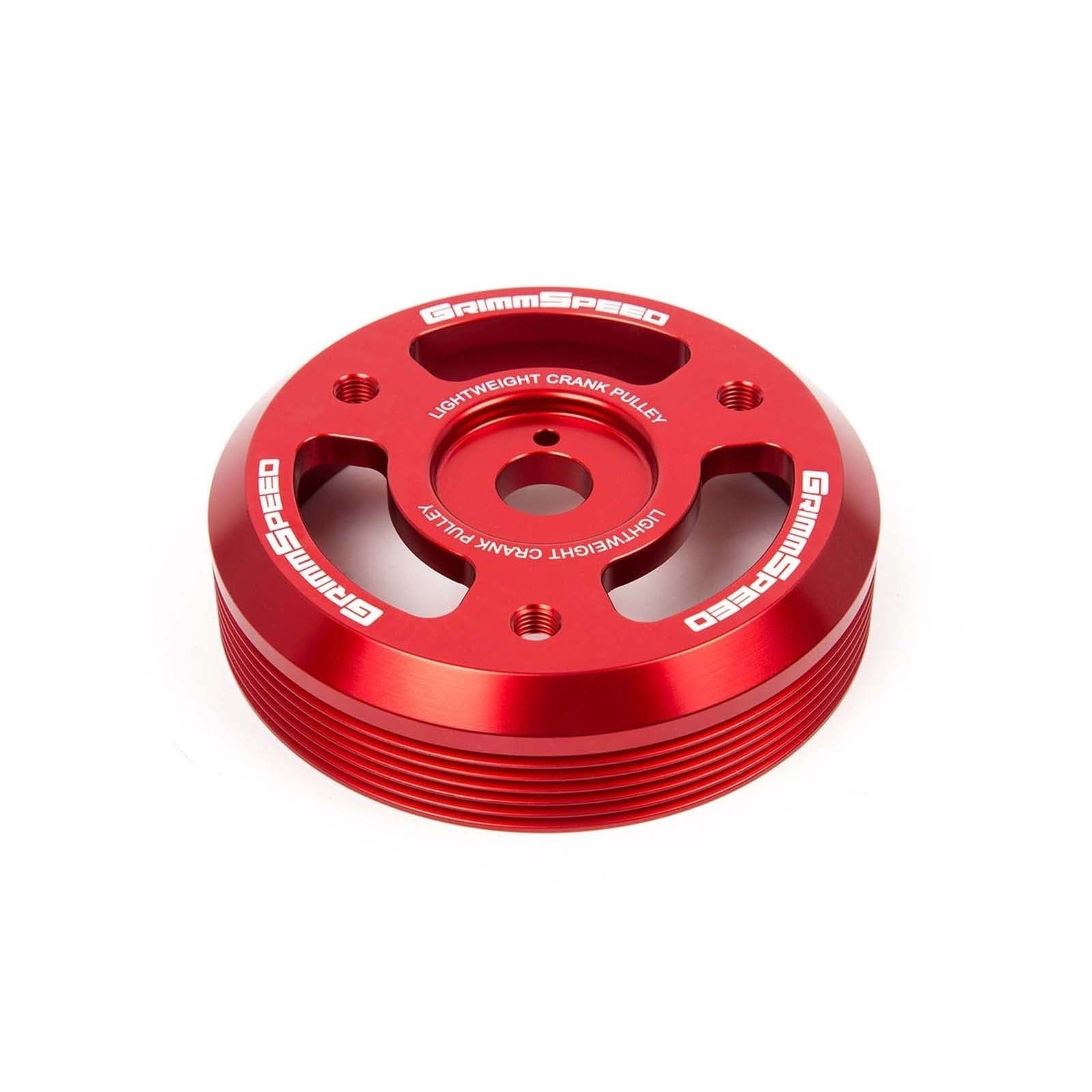 GrimmSpeed Lightweight Crank Pulley Red - Subaru Models (inc. BRZ 2013+ / WRX 2015 - 2018)