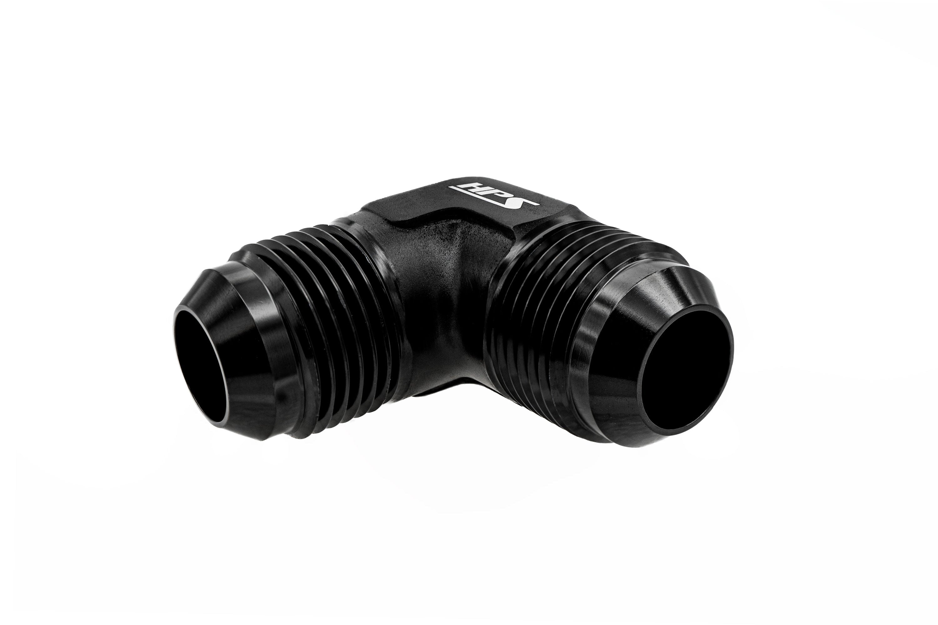 HPS Performance AN Male to Male Union Adapter, Aluminum, Black