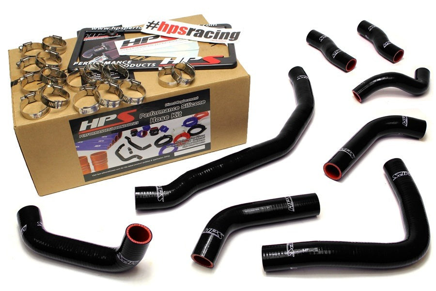 HPS Black Reinforced Silicone Coolant Hose Complete kit (8pc) front radiator + rear engine Toyota 90-99 MR2 3SGTE Turbo