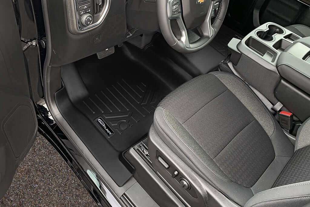 SMARTLINER Floor Liners for 2020-2026 Chevy Silverado 2500 HD | 3500 HD (Double Cab|Carpet|(1st Row Bench)|(OTH)|[2nd Row Storage]