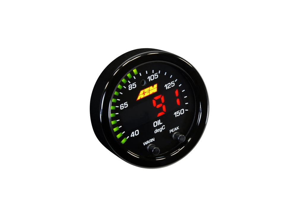 AEM X-Series 100-300F Temperature Gauge - Black Bezel / Black Face - Universal