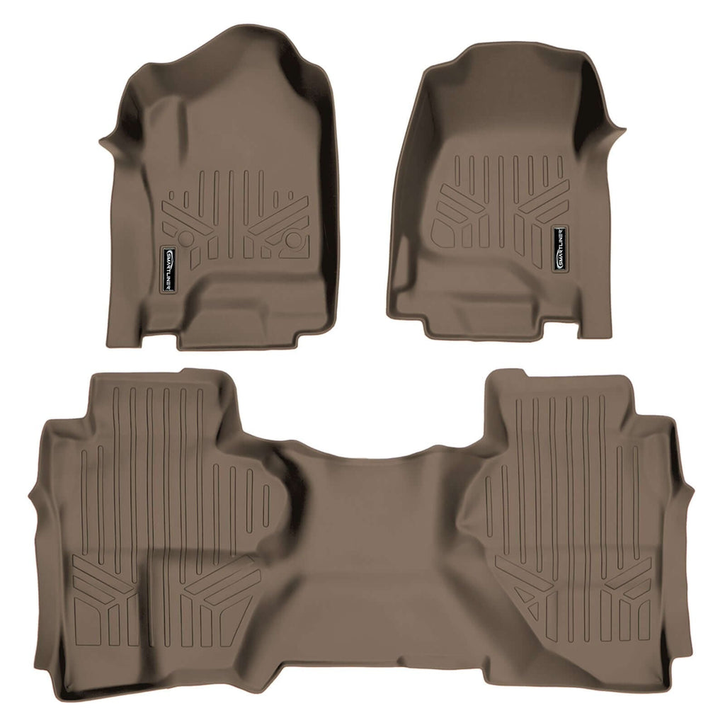 SMARTLINER Floor Liners for Double Cab 2014-2018 Silverado/Sierra 1500 - 2015-2021 2500/3500 HD