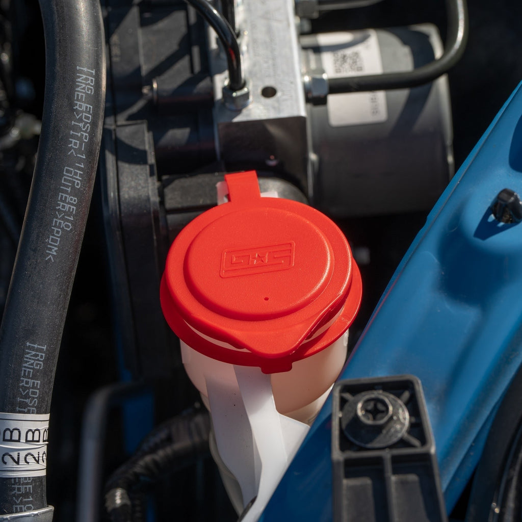 Grimmspeed Engine Bay Reservoir Cap Set - Red - 2022-2024 Subaru WRX / 2013-2024 BRZ / 2013-2016 Scion FRS / 2017-2020 Toyota 86/ 2022-2024 GR86