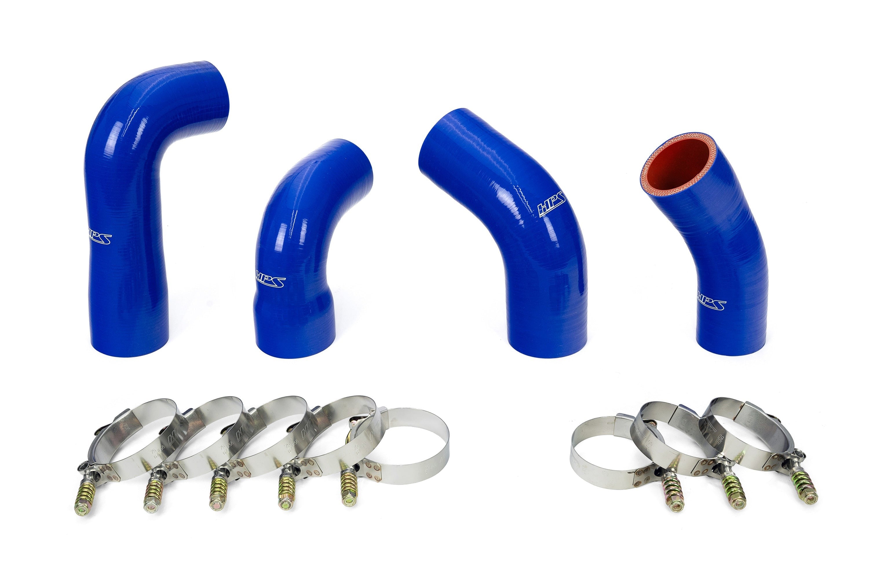 HPS Performance Silicone Transmission Oil Cooler Coolant Hose Kit, 2007-2016 Mack Trucks MP7 Engine Replace OE Part # 20934539 , 21548313 , 24926501 , 21209748, Blue, 57-1721-BLUE