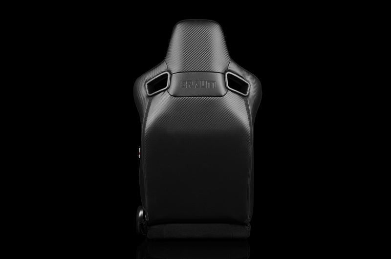 Braum Elite Series Sport Seats - Black Cloth (Grey Stitching) Pair - Universal