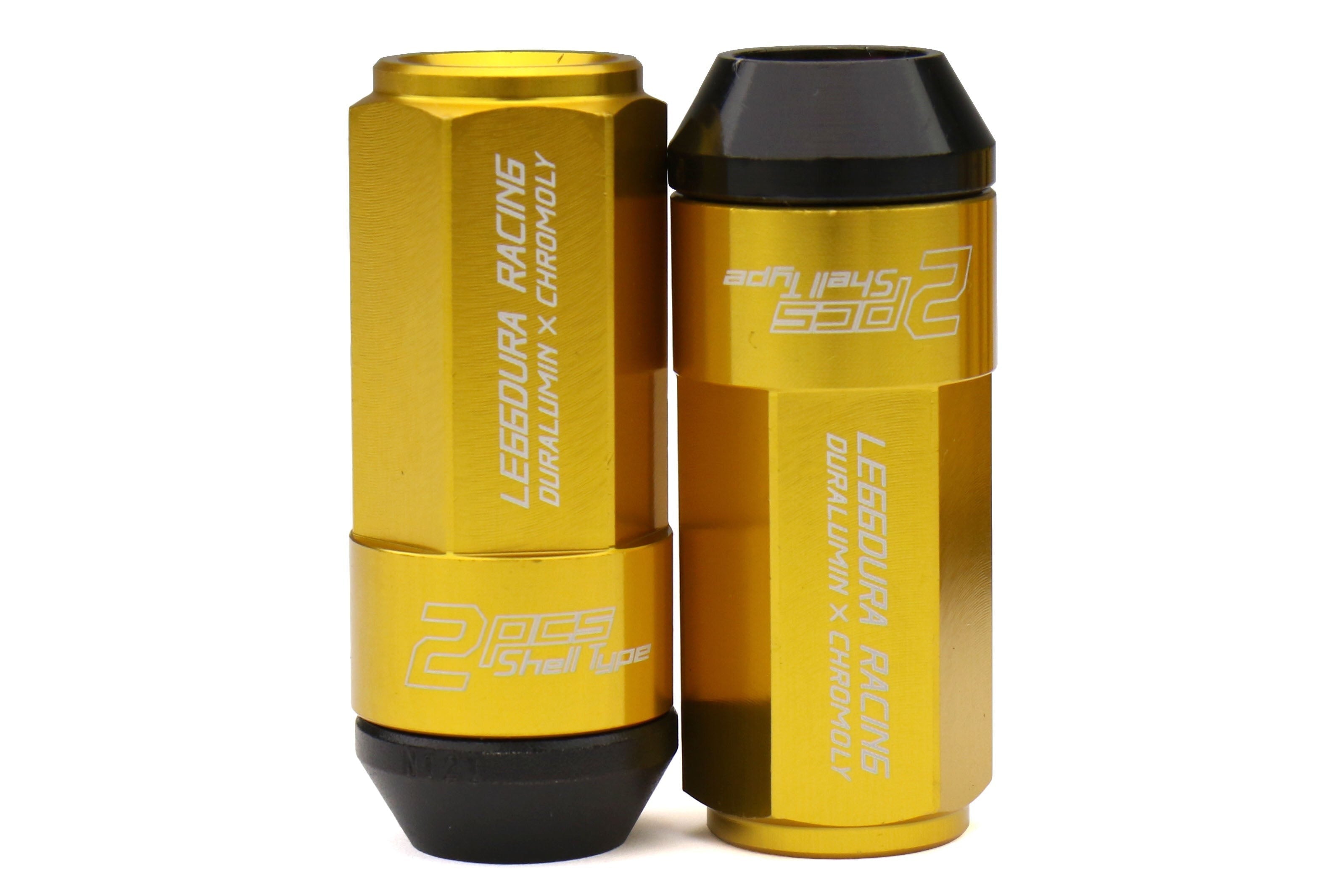 Project Kics Leggdura Racing Shell Type Lug Nut Set 53mm Closed-End Look 12X1.25 Gold - Universal