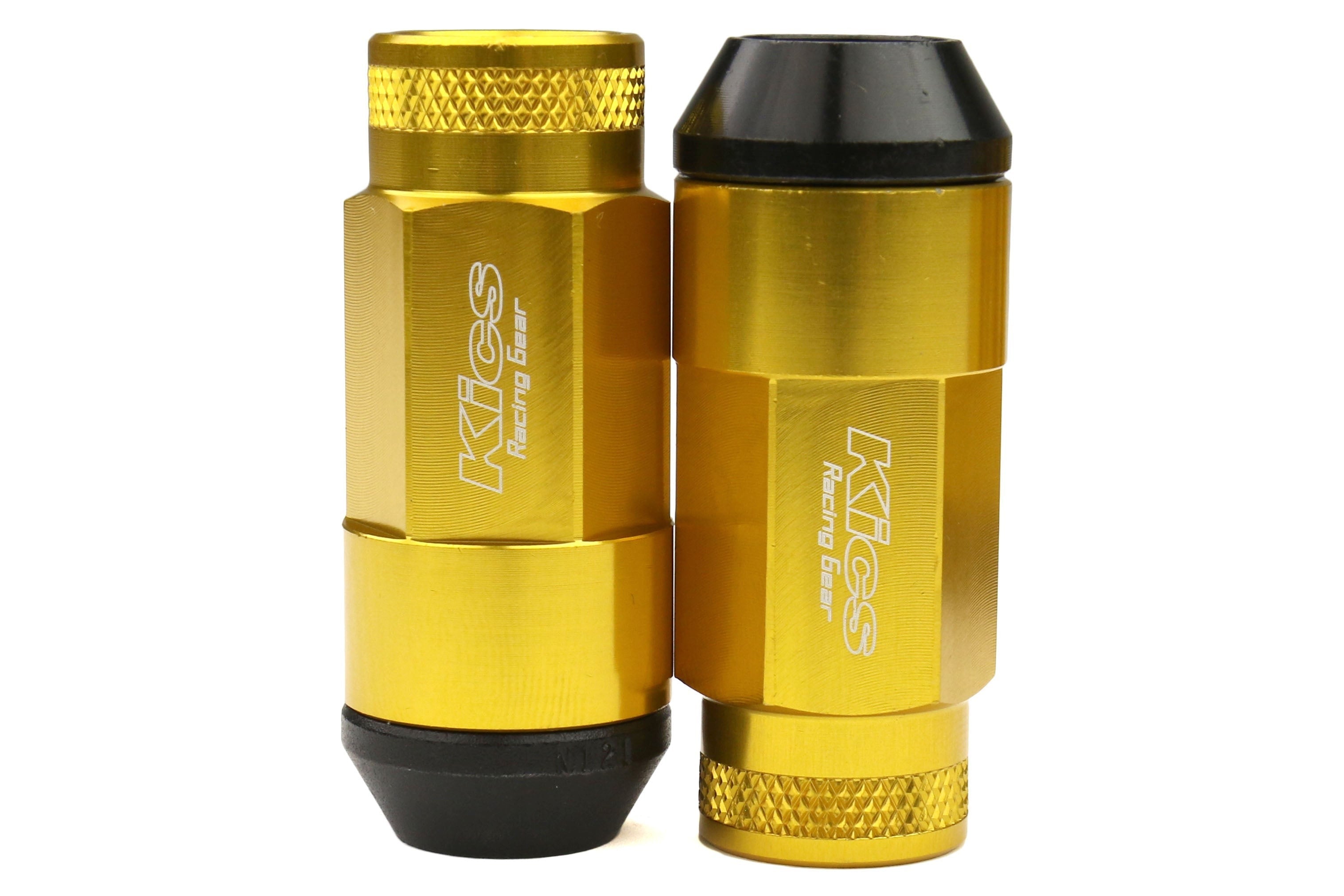 Project Kics Leggdura Racing Shell Type Lug Nut Set 53mm Open-End Look 12X1.25 Gold - Universal
