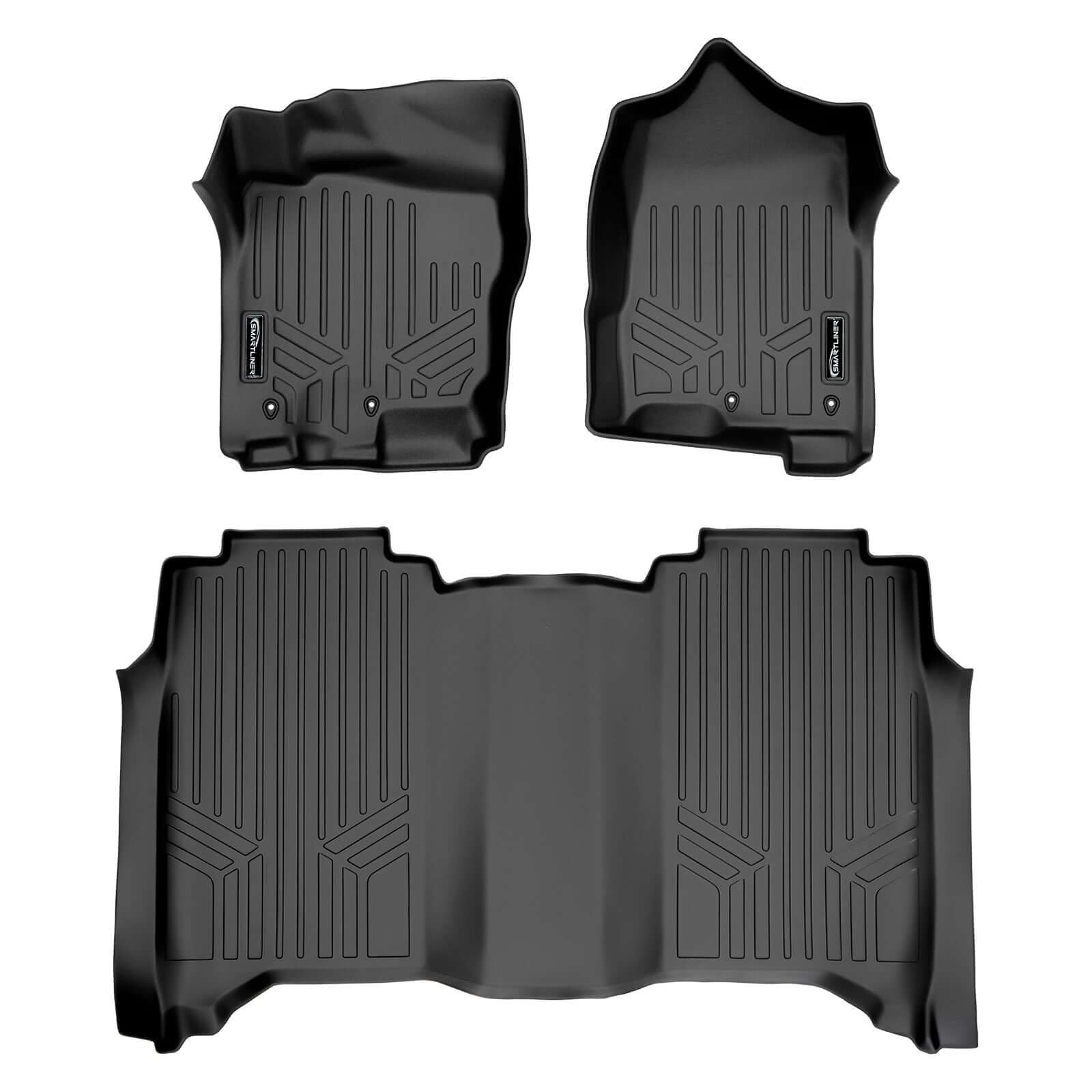 SMARTLINER Floor Liners for Crew Cab 2017-2024 Nissan Titan With Bench Seat and No Under-Seat Storage