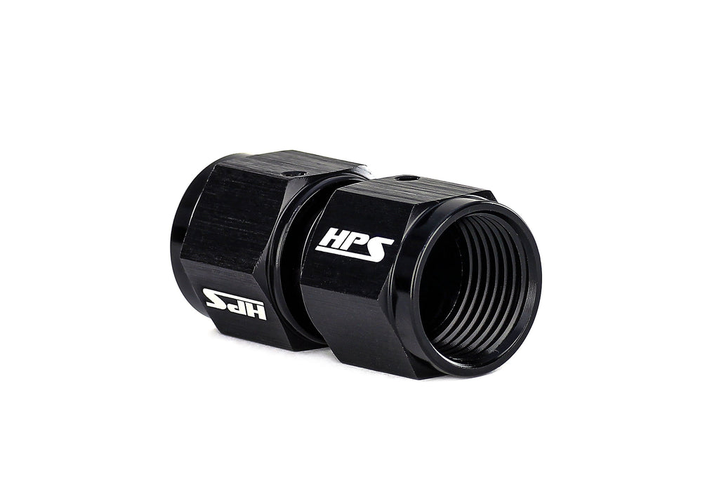 HPS Performance AN Female to Female Swivel Coupling Adapter, Aluminum, Black