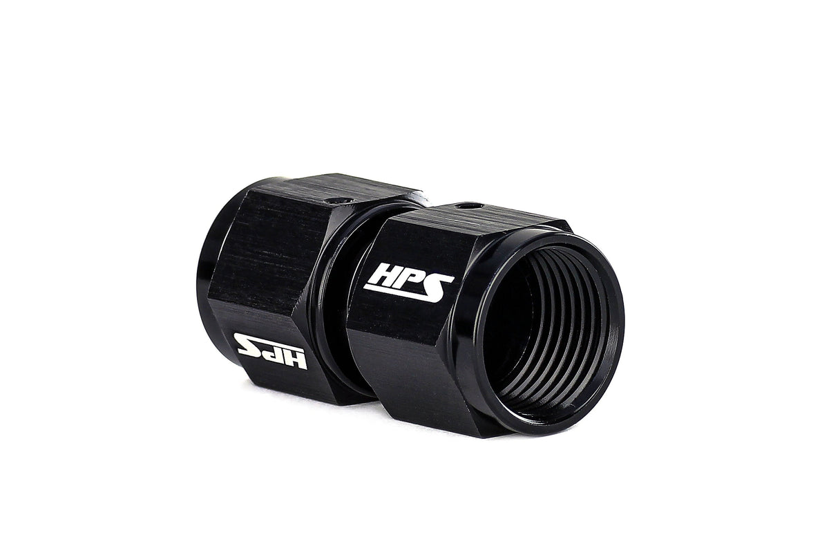 HPS Performance AN Female to Female Swivel Coupling Adapter, Aluminum, Black