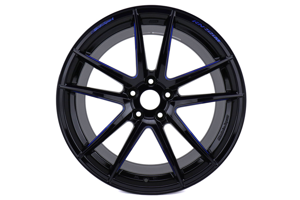 WedsSport RN-55M Black/Machine Blue 19x10 +40 5x112 (Single Wheel) - 2020-2023 Toyota GR Supra