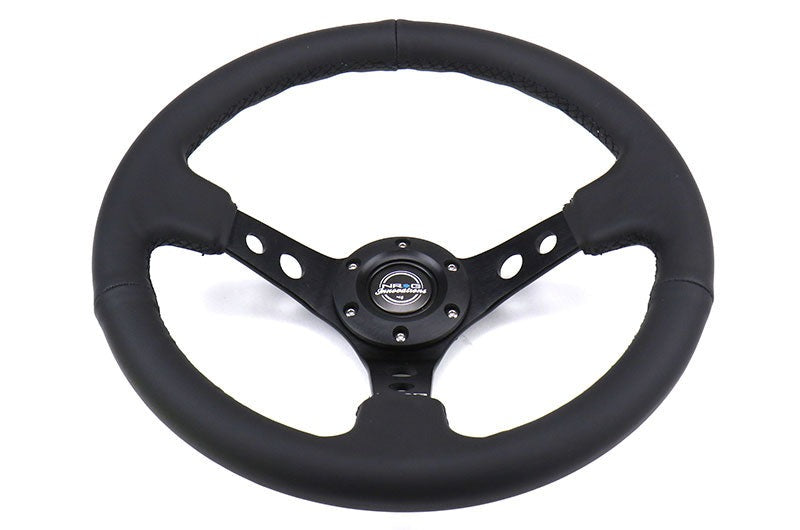 NRG Reinforced Steering Wheel 350mm 3in Deep Black - Universal