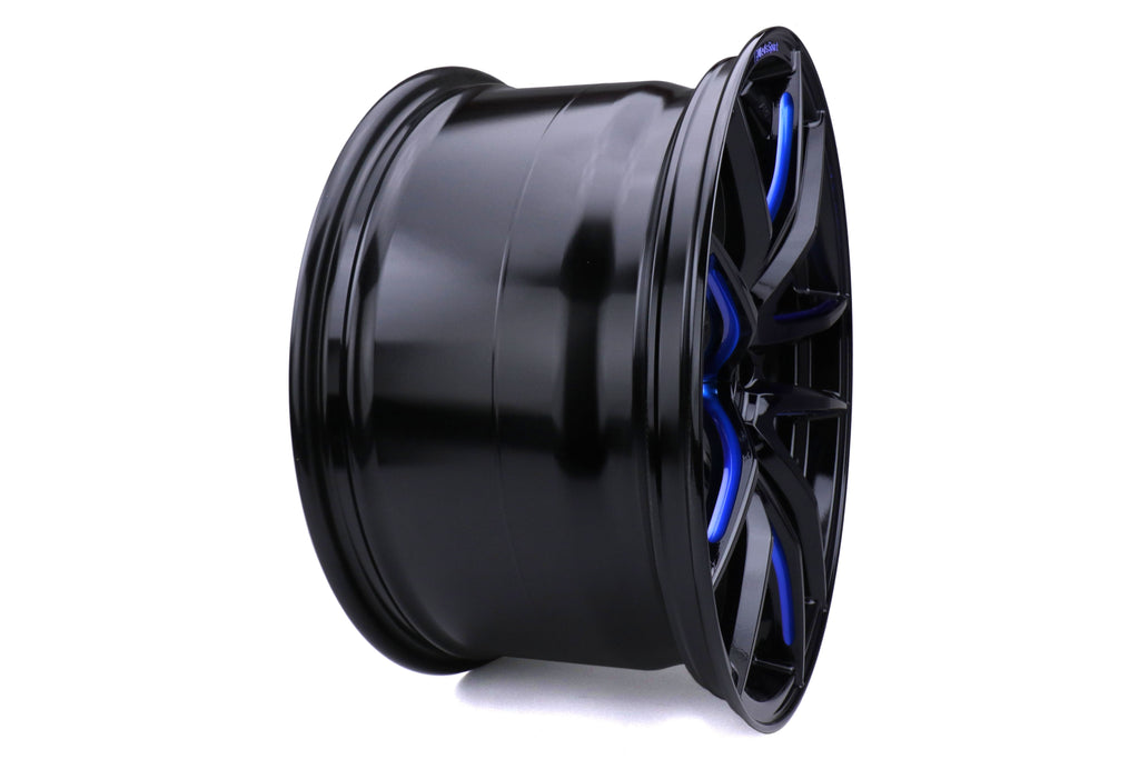 WedsSport RN-55M Black/Machine Blue 19x10 +40 5x112 (Single Wheel) - 2020-2023 Toyota GR Supra