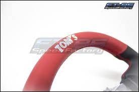 TOM'S Black / Red Leather Steering Wheel - 2013-2016 FR-S / BRZ