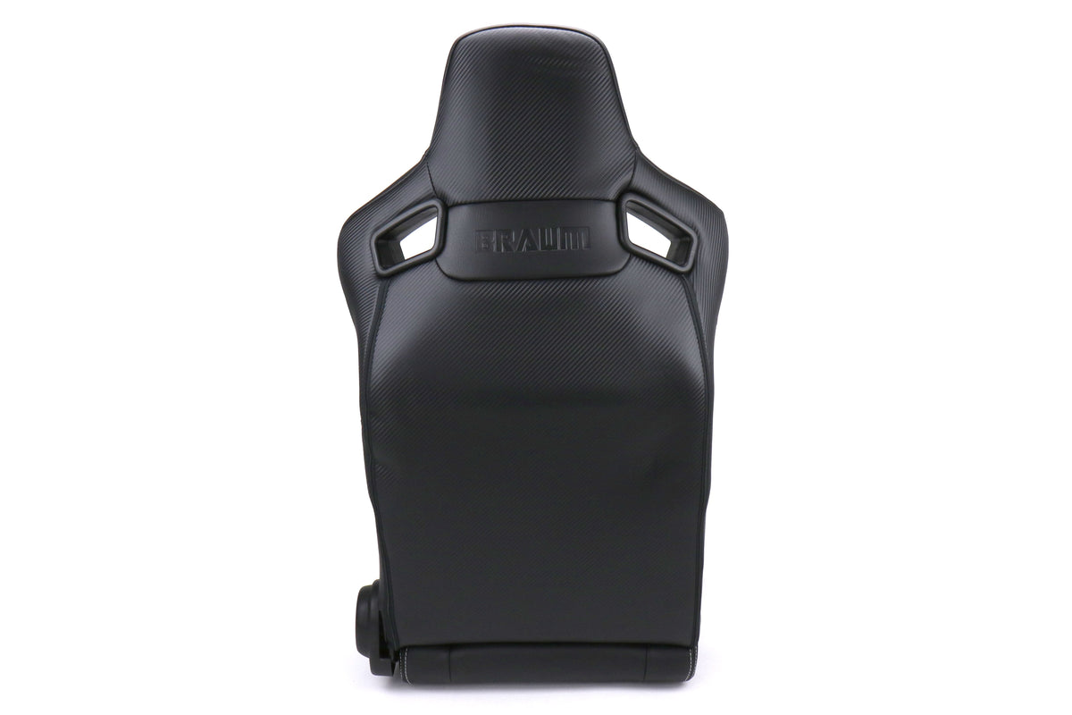 Braum Elite-X Series Racing Seats Diamond Edition White Piping Pair - Universal