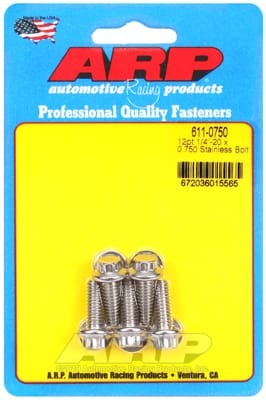 ARP 1/4in x 20 - .75in UHL 12pt SS Bolt (Set of 5)