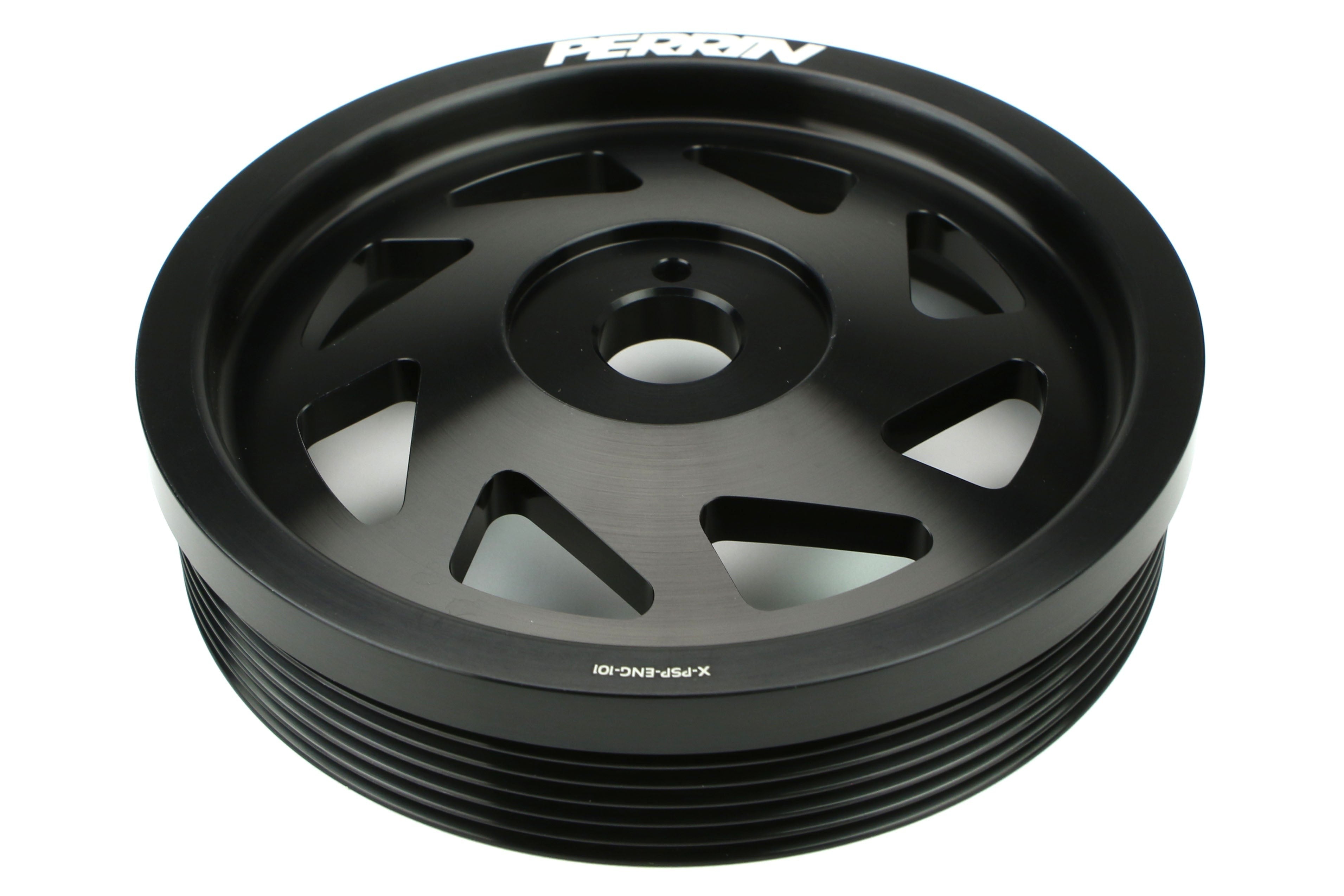 PERRIN Lightweight Crank Pulley (Black) - 2012-2024 Subaru WRX / 2011-2024 Forester / 2019-2024 Ascent / 2013-2024 BRZ / Legacy / Outback / Crosstrek / 2013-2016 Scion FR-S / 2017-2020 Toyota 86 / 2022-2024 GR86