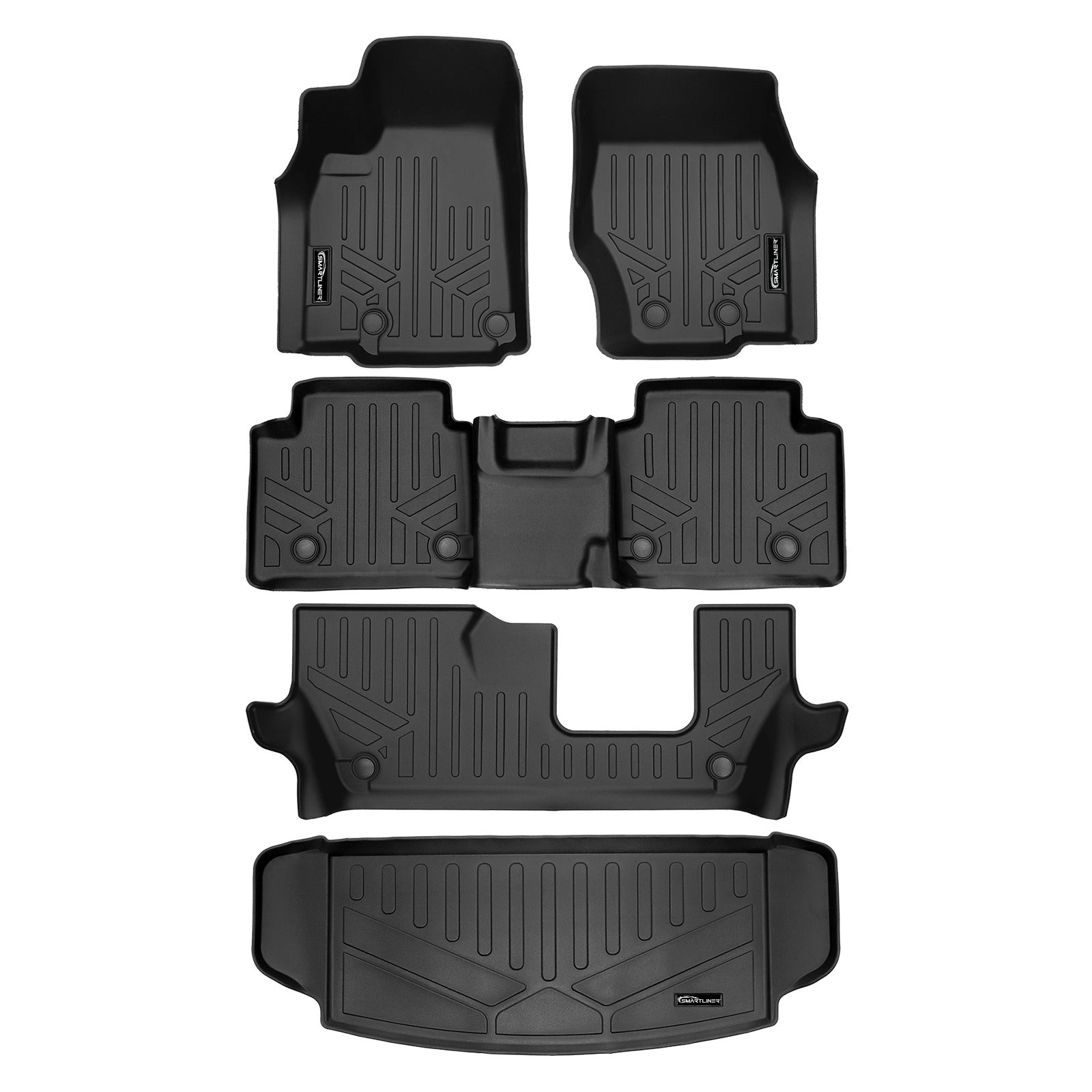 SMARTLINER Floor Liners for 2021-2026 Jeep Grand Cherokee L w/ 2nd Row Bench Seat (No subwoofer)
